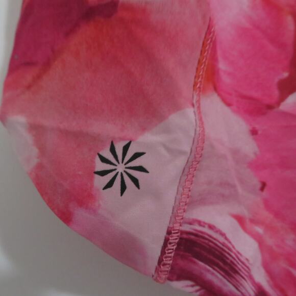 Athleta Womens Sz S Painted Energy Coral Pink Pattern Run With It 3.5” Shorts - Picture 5 of 6